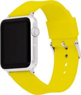 38mm 40mm 41mm 42mm 44mm 45mm apple watch® band silicone replacement strap with silver or black buckle adapter for series 1 2 3 4 5 6 7 and 8 iwatch. logo