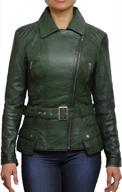 women's genuine goat skin leather biker jacket by brandslock - a classic style logo