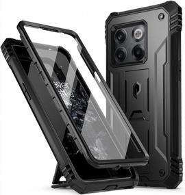 img 4 attached to Shockproof & Stylish Oneplus 10T Case - Poetic Revolution Series: Full-Body Dual-Layer Protective Cover With Kickstand, Built-In-Screen Protector & Sleek Black Design