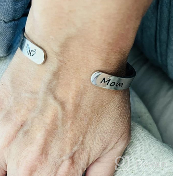 img 1 attached to In Loving Memory Bracelet - Meaningful Sympathy Cuff for Loss of 🌹 Mother, Father, Grandma, Grandpa, Husband, Brother, Sister - Grief Jewelry & Remembrance Bangle review by Mark Hayes