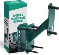 🔩 jachom upgraded trailer spare tire mount for 4 & 5 & 6 lugs wheels - powder coat steel in dark green, fits 4", 4.5", 4.75", 5", or 5.5" bolt patterns logo