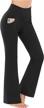 promover women bootcut yoga pants with pockets high waist flare casual workout leggings logo