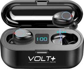 img 4 attached to 🎧 Volt Plus Tech V5.3 Bluetooth Earbuds: Samsung Galaxy S22/S21 Fe 5G Compatible, LED Display, 8D Bass, IPX7 Waterproof with 2000 Charging Case