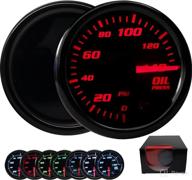 ⛽️ 52mm 2-1/16" led backlight black oil pressure meter with oil pressure sensor - 7 color oil press gauge 0-140 psi oil pressure gauge meter logo