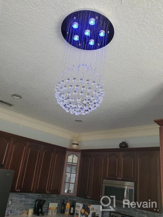 img 1 attached to Saint Mossi Chandelier Modern K9 Crystal Raindrop Chandelier Lighting Flush Mount LED Ceiling Light Fixture Pendant Lamp For Dining Room Bathroom Bedroom Livingroom 6 GU10 LED Bulbs Required H32 X D18 review by Micheal Chaplain