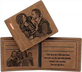 img 4 attached to Custom Engraved Wallet,Personalized Photo RFID Wallets For Men,Husband,Dad,Son,Personalized Gifts
