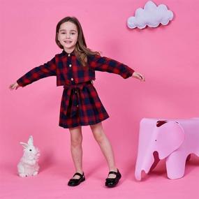 img 3 attached to 👚 Adorable Little Sleeve Collar Casual Button Girls' Tops, Tees & Blouses: Perfect for Everyday Wear