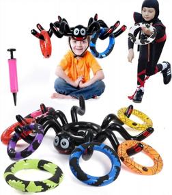 img 4 attached to Halloween Inflatable Spider Ring Toss Game: Perfect For Kids & Adults - Indoor/Outdoor Activity!