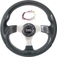 greenchoosy golf cart steering wheel for ezgo club car and yamaha black gray2 logo