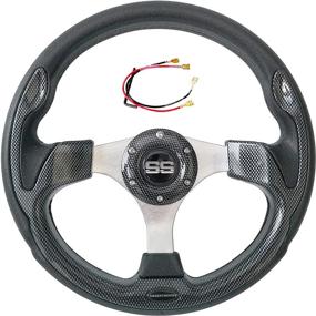 img 2 attached to GREENCHOOSY Golf Cart Steering Wheel For EZGO Club Car And Yamaha Black Gray2