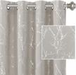 h.versailtex blackout curtains for bedroom foil print twig tree branch thermal insulated grommet curtain drapes light blocking thick soft window curtains for living 52 x 63 inch stone 2 panels logo