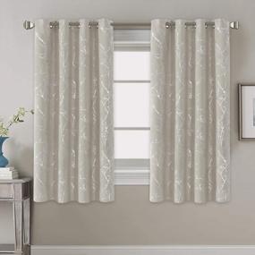 img 3 attached to H.VERSAILTEX Blackout Curtains For Bedroom Foil Print Twig Tree Branch Thermal Insulated Grommet Curtain Drapes Light Blocking Thick Soft Window Curtains For Living 52 X 63 Inch Stone 2 Panels