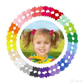 img 4 attached to 🎀 40Pcs 2" Full Lined Baby Hair Clip Bows for Toddler Girls - Adorable Hair Accessories Barrettes