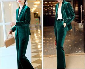 img 1 attached to Velvet Women'S Business Suit Set For Work: Blazer And Pants With Long Sleeves By LISUEYNE