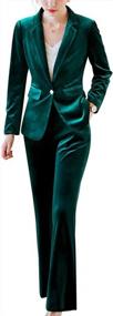 img 3 attached to Velvet Women'S Business Suit Set For Work: Blazer And Pants With Long Sleeves By LISUEYNE