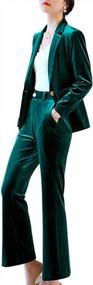 img 4 attached to Velvet Women'S Business Suit Set For Work: Blazer And Pants With Long Sleeves By LISUEYNE