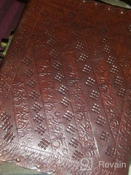img 1 attached to Seven Stone Handmade Leather Journal Diary with Lock - Vintage Old Antique Writing Notebook for Men Women, Dnd Travel Bullet, Large Size, Cool Brown 8 Inch review by Aaron Charlton