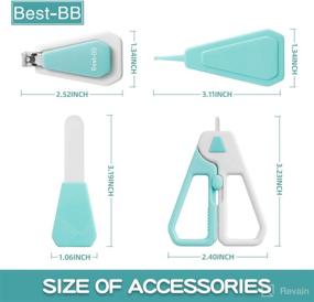 img 2 attached to Top-Rated BB Baby Healthcare and Grooming Kit: 4-in-1 Nail Care Clipper Set with Case - Perfect Newborn Baby Shower Gift (Green)