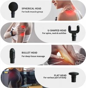 img 3 attached to Portable Handheld Electric Fascial Massage Gun For Muscle Pain Relief & Recovery - Gardenature 4 Heads, 4 Speeds Deep Tissue Percussion Muscle Massager (Black)