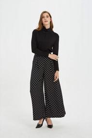 img 3 attached to Women'S High-Waist Palazzo Pants: Stylish And Comfortable Casual Trousers In Regular Sizing