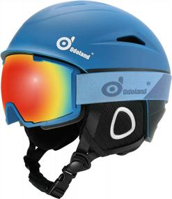 img 4 attached to Stay Safe On The Slopes With Odoland Ski Helmet And Goggles Set For Men, Women, And Youth
