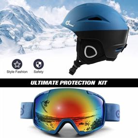 img 3 attached to Оставайтесь в безопасности на склонах с лыжным шлемом и очками Odoland для мужчин, женщин и молодежи