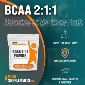 img 2 attached to Unflavored BCAA 2:1:1 Powder - 6000Mg Branched Chain Amino Acids For Muscle Recovery, Gluten Free, 42 Servings (250 Grams/8.8 Oz) By BulkSupplements.Com
