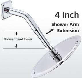 img 3 attached to TRUSTMI Shower Head Extension Arm 4 Inch High Flow Stainless Steel Extender Pipe Arm Mount, Female To Male 1/2 Inch, Chrome