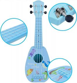 img 2 attached to Mini Children'S Ukulele Toy | Educational Musical Instrument For Toddlers | 17 Inch 4-String Guitar | Beginner'S Tutorial With Picks, Strap, And Anti-Impact Construction For Consistent Tone