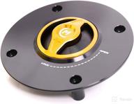 gold revo cnc quick release gas fuel cap compatible with gsx-r 600 97-03 gsx-r 750 96-03 gsx-r 1000 01-02 v strom 650 02-10 logo