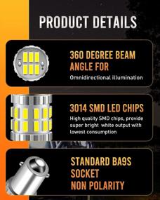 img 3 attached to LUYED 2 X 530LM Super Bright 3014 30-EX Chipsets Lens BA9 BA9S 53 57 1895 64111 LED Bulbs For Side Door Courtesy Lights Map Lights,Xenon White(Newest Heat Dissipation Design)