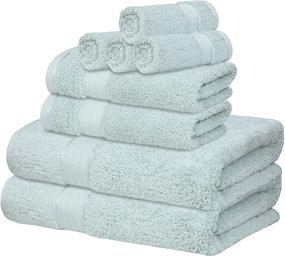 img 1 attached to GLAMBURG 700 GSM Premium 8-Piece Towel Set - Contains 2 Bath Towels 30X54, 2 Hand Towels 16X28, 4 Wash Cloths 13X13 - Luxury Hotel & Spa Quality - Durable Ultra Soft Highly Absorbent - Sea Green