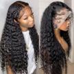 natural deep wave lace front human hair wig with pre-plucked hairline, 220% density and baby hair - glueless and perfect for black women - 13x4, 26 inch, natural color logo