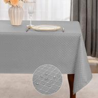 joybest jacquard rectangle table cloth spill-proof wrinkle resistant tablecloths, washable polyester fabric heavy weight table cover for kitchen dinning outdoor picnic decoration, 52 x 70 inch, grey логотип