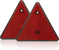 🔺 hooturb trailer reflector red triangle reflective triangles - rear warning reflectors for trucks, trailers, and tractors - screw fixing, 2 pack logo