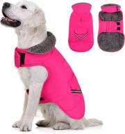 stay warm and stylish: migohi reflective windproof dog coat with furry collar - perfect for winter weather! logo