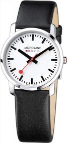 img 4 attached to Mondaine Simply Elegant A400.30351.11SBB Mens And Womens Watch 36Mm - Official Swiss Railways Wrist Watch Black Leather Strap 30M Waterproof Sapphire Crystal