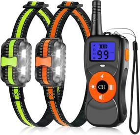 img 4 attached to 🐶 Rechargeable Waterproof Dog Training Collar with Remote - Electric Beep, Vibration, and Shock for Large, Medium, Small Dogs