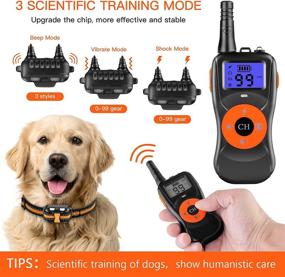 img 3 attached to 🐶 Rechargeable Waterproof Dog Training Collar with Remote - Electric Beep, Vibration, and Shock for Large, Medium, Small Dogs