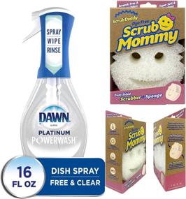 img 3 attached to 🧼 Dawn Platinum POWERWASH Spray Free & Clear + Scrub Daddy Dye Free Mommy Sponge: Your Ultimate Cleaning Bundle!