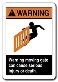 img 2 attached to Caution: Moving Gate Can Lead To Severe Injury Or Fatality" - 7"X10" Plastic Safety Sign Compliant With OSHA And ANSI Standards