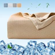 breathable bamboo cooling blanket by luxear - perfect for hot sleepers, night sweats and all seasons. ultra-soft and lightweight, featuring arc-chill and q-max>0.3 technology. logo