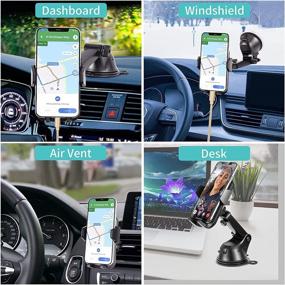 img 3 attached to 📱 Universal Phone Mount for Car - ZEHONGTY Long Arm Suction Cup Holder for Dashboard, Windshield, Air Vent - Hands-Free Cell Phone Holder Clip Compatible with All Devices