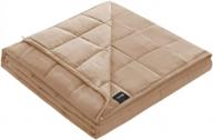 zonli bamboo weighted blanket - 20lbs (60''x80'' queen size, khaki) - cooling and breathable for adults and kids - premium glass bead heavy blanket ideal for summer use. logo