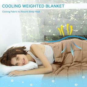 img 3 attached to ZonLi Bamboo Weighted Blanket - 20Lbs (60''X80'' Queen Size, Khaki) - Cooling And Breathable For Adults And Kids - Premium Glass Bead Heavy Blanket Ideal For Summer Use.