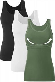 img 4 attached to 3-Pack Orrpally Cotton Tank Tops With Shelf Bra For Women - Comfortable Undershirts With Built-In Bra Cami