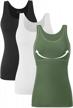 3-pack orrpally cotton tank tops with shelf bra for women - comfortable undershirts with built-in bra cami logo