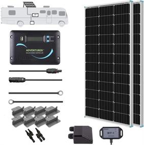 img 4 attached to Renogy 200 Watts 12 Volts Monocrystalline RV Solar Panel Kit With Adventurer 30A LCD PWM Charge Controller And Mounting Brackets For RV, Boats, Trailer, Camper, Marine, Off-Grid Solar Power System