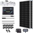 renogy 200 watts 12 volts monocrystalline rv solar panel kit with adventurer 30a lcd pwm charge controller and mounting brackets for rv, boats, trailer, camper, marine, off-grid solar power system logo