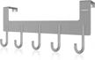 acmetop heavy duty aluminum over the door hooks - 5 hooks for hanging coats, towels, bags, robes - brushed finish in matte grey - convenient over the door hanger rack logo